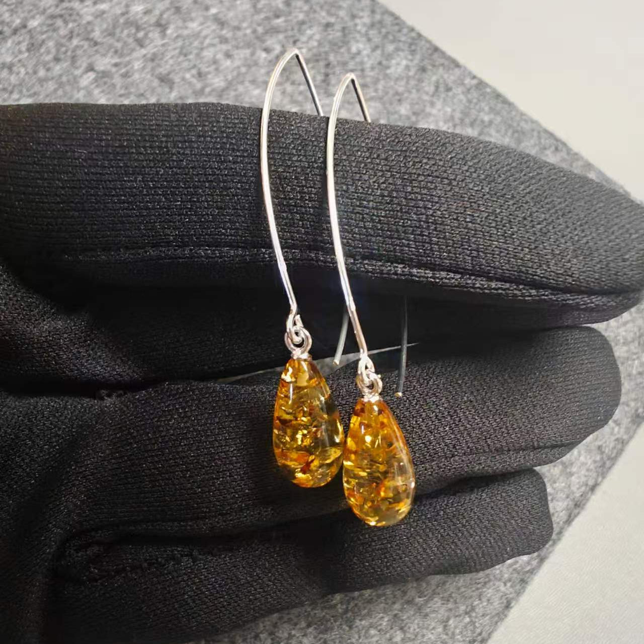 Natural Baltic Amber / Flaked Amber Earrings S925