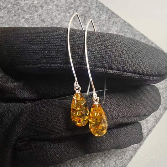 Natural Baltic Amber / Flaked Amber Earrings S925