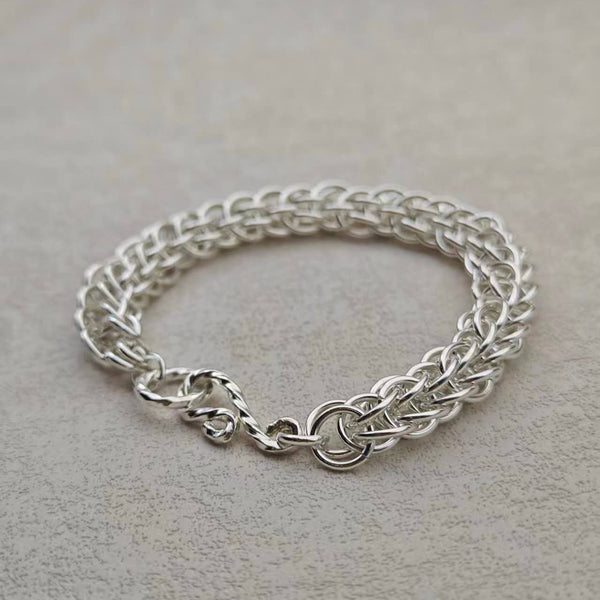 S999 Fine Silver Bracelet with Twist Hook and Eye Clasp