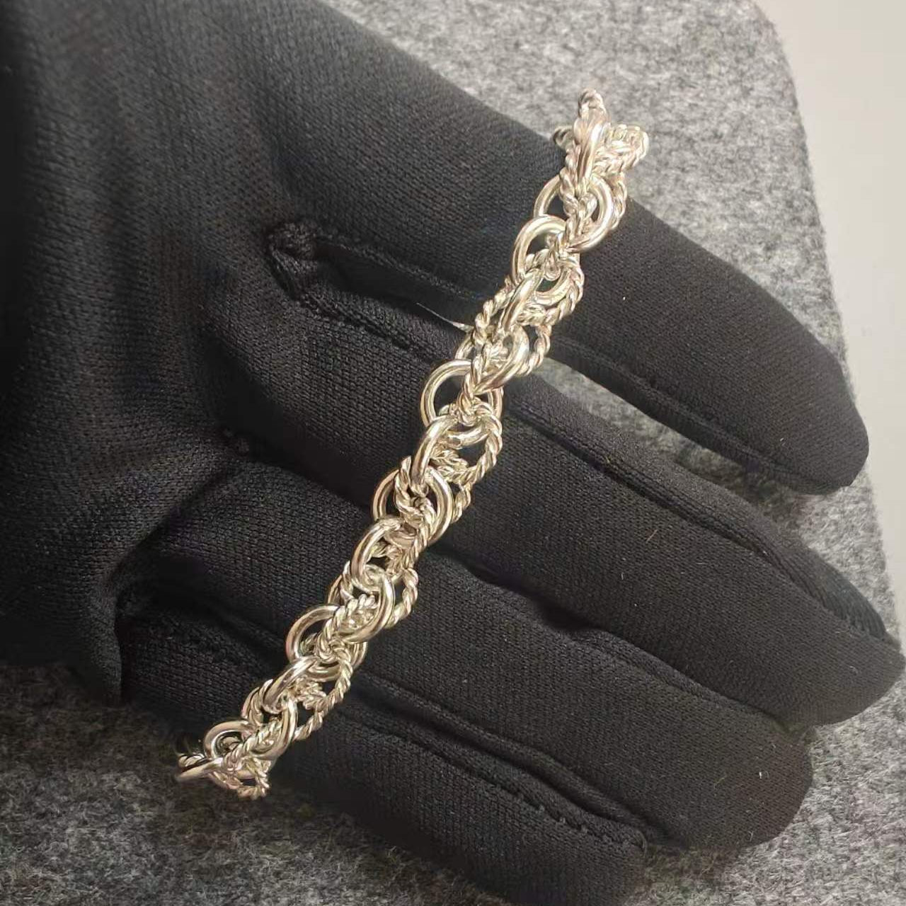 S999 Fine Silver Bracelet （with 3cm extention Loops)