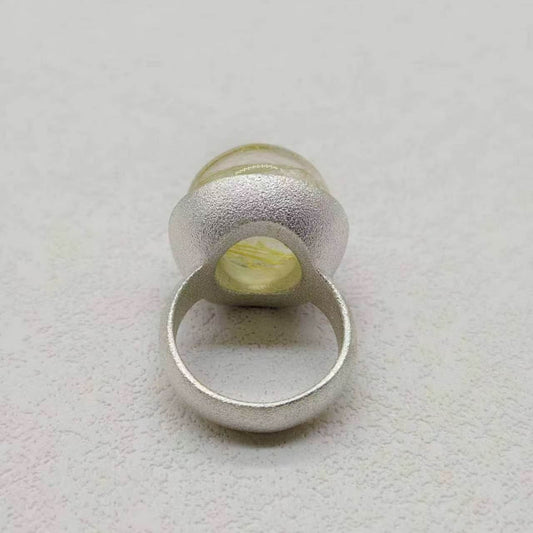 STG Natural Golden Rutile Quartz Ring (Size N）