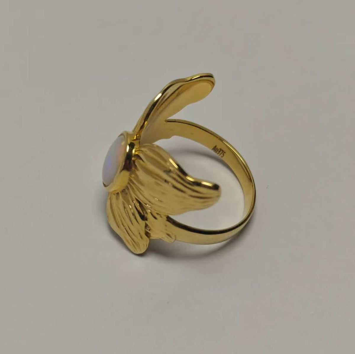 Australian Crystal Opal 9K Gold Butterfly Ring