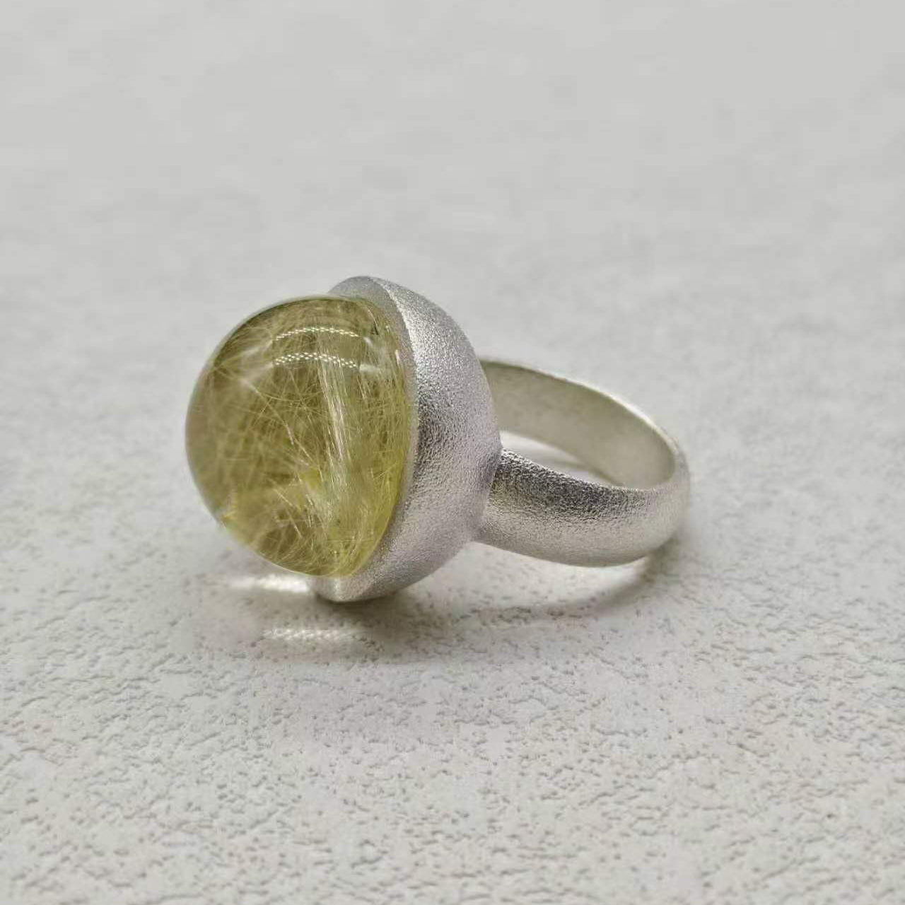 STG Natural Golden Rutile Quartz Ring (Size N）